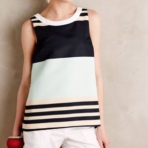 Anthropologie striped mod blouse